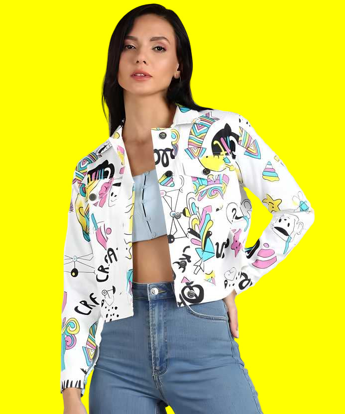 Women's Printed Denim Jacket